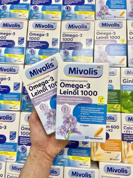 Mivolis Omega-3 Leinöl 1000 hỗ trợ sức khỏe tim mạch