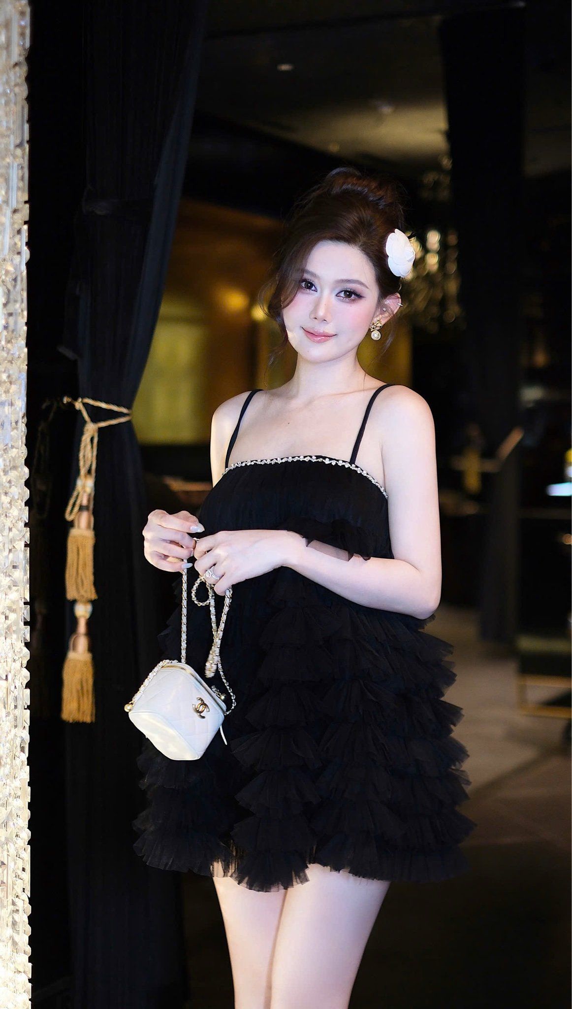 Đầm Babydoll Tầng Viền Đá