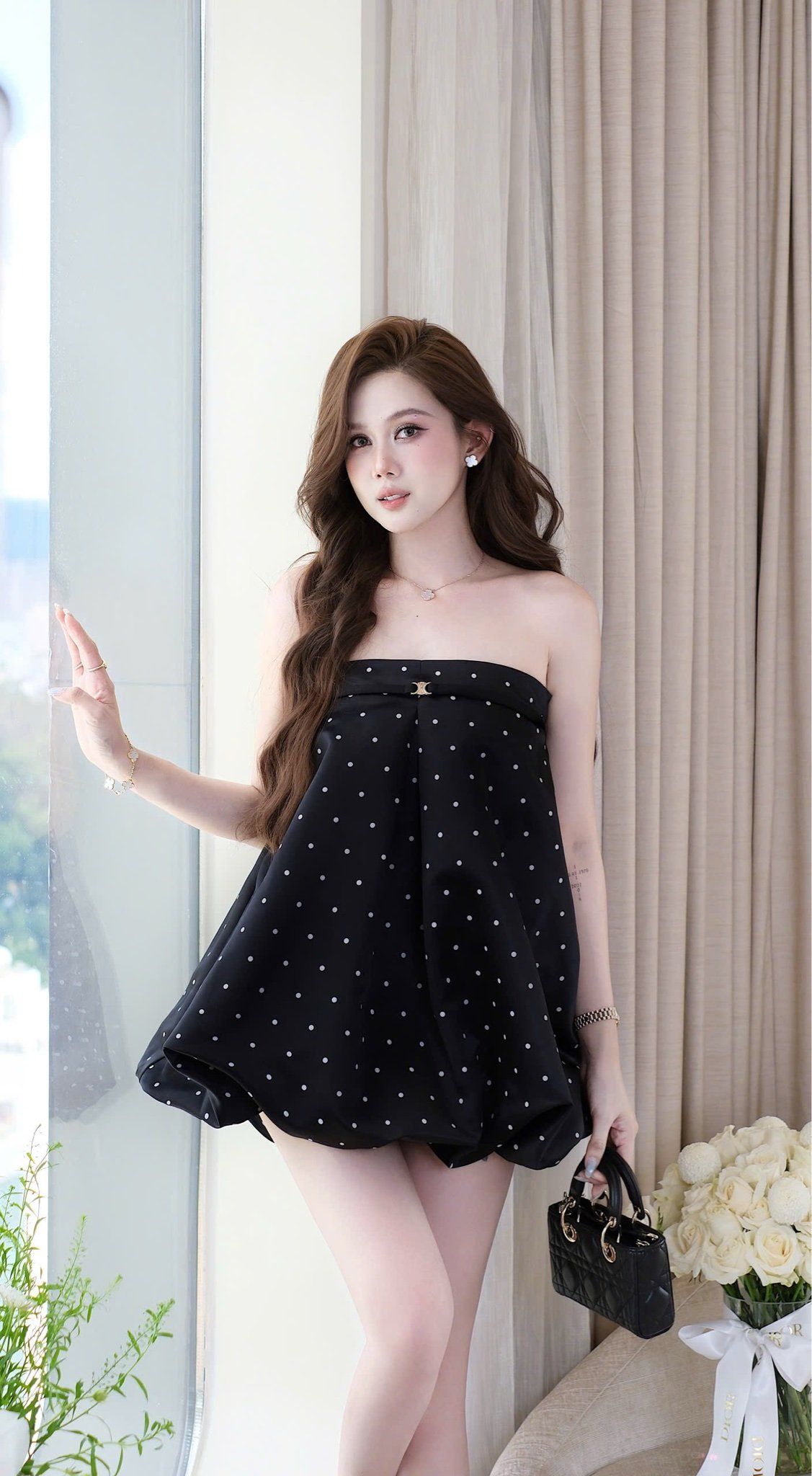 Đầm Babydoll Chấm Bi