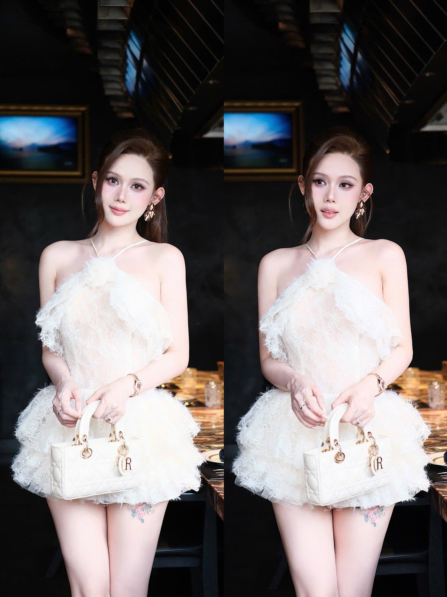 Đầm Yếm Ren Xù Tầng