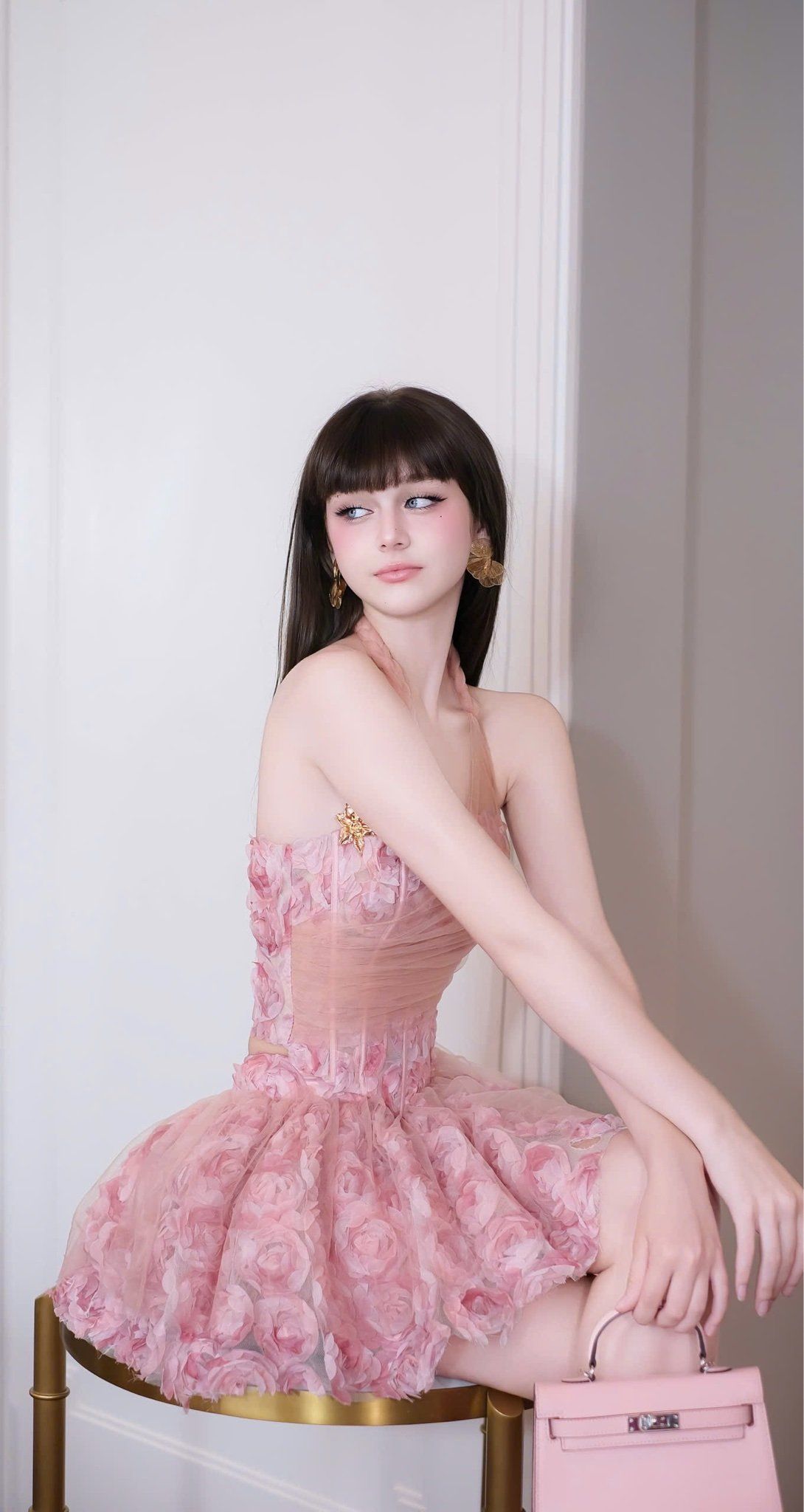 Set Yếm Lưới Hoa Hồng