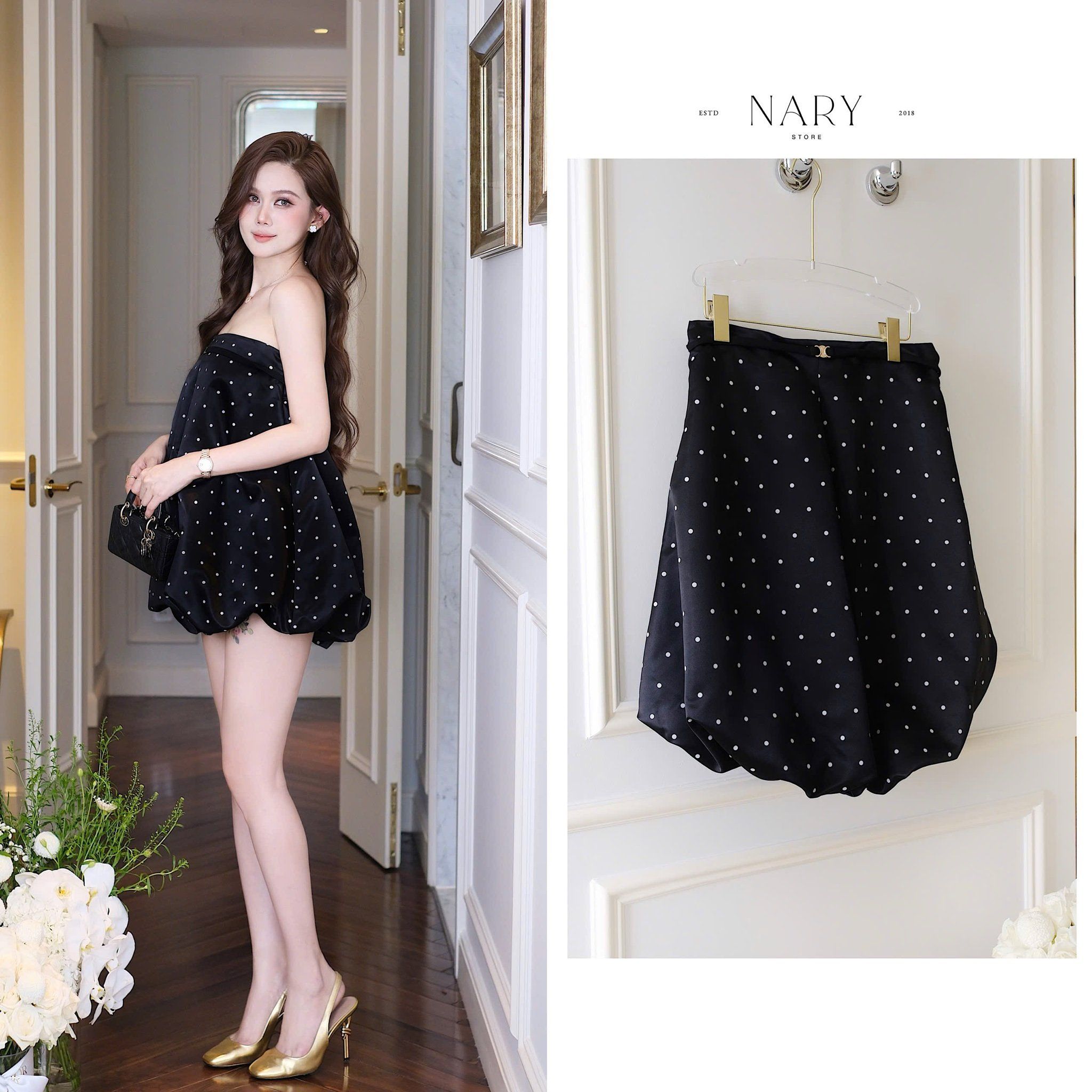 Đầm Babydoll Chấm Bi
