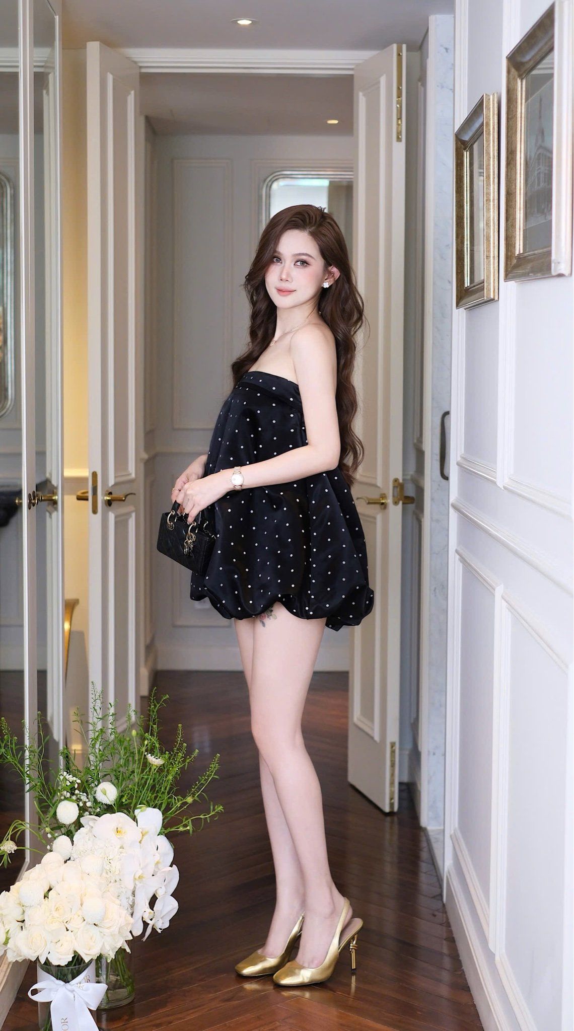 Đầm Babydoll Chấm Bi