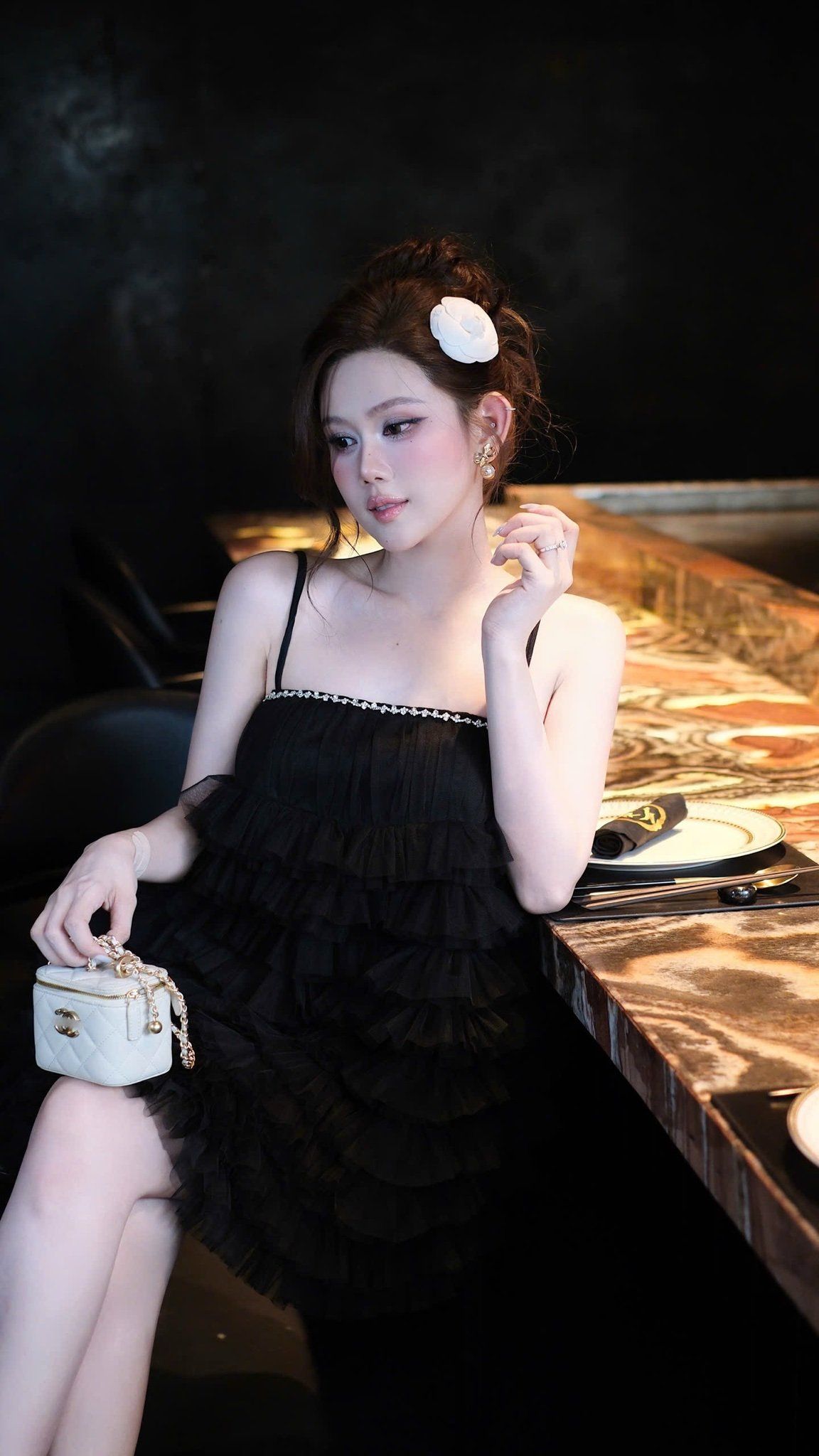 Đầm Babydoll Tầng Viền Đá