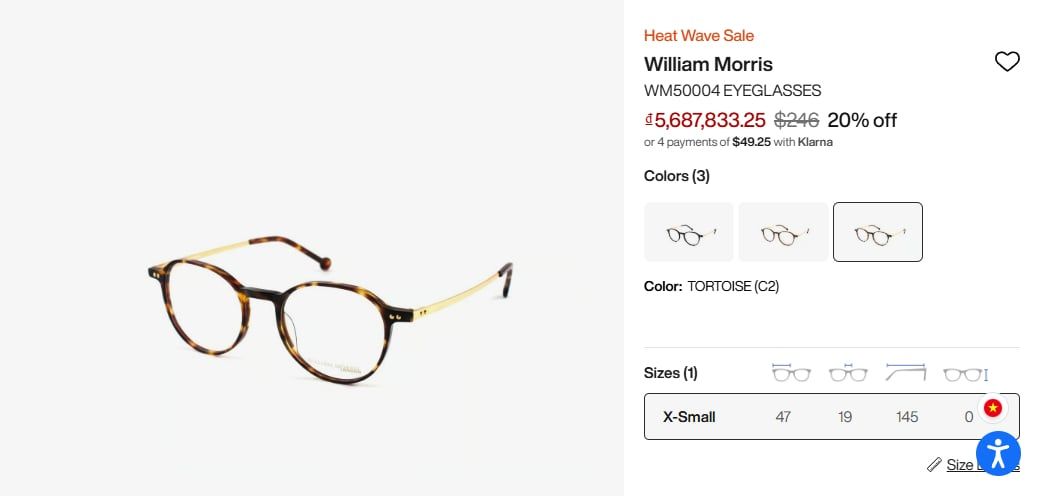 William Morris London 50004 eyeglasses
