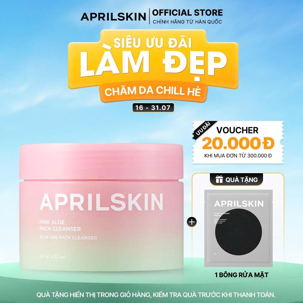 Kem rửa mặt 4 trong 1 Pink Aloe Pack Cleanser 120g