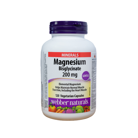 Webber Naturals Viên Uống Magie Dễ Dàng Hấp Làm Dịu Nhẹ Cho Hệ Tiêu Hóa Magnesium Bisglycinate 200mg Hộp 120 Viên
