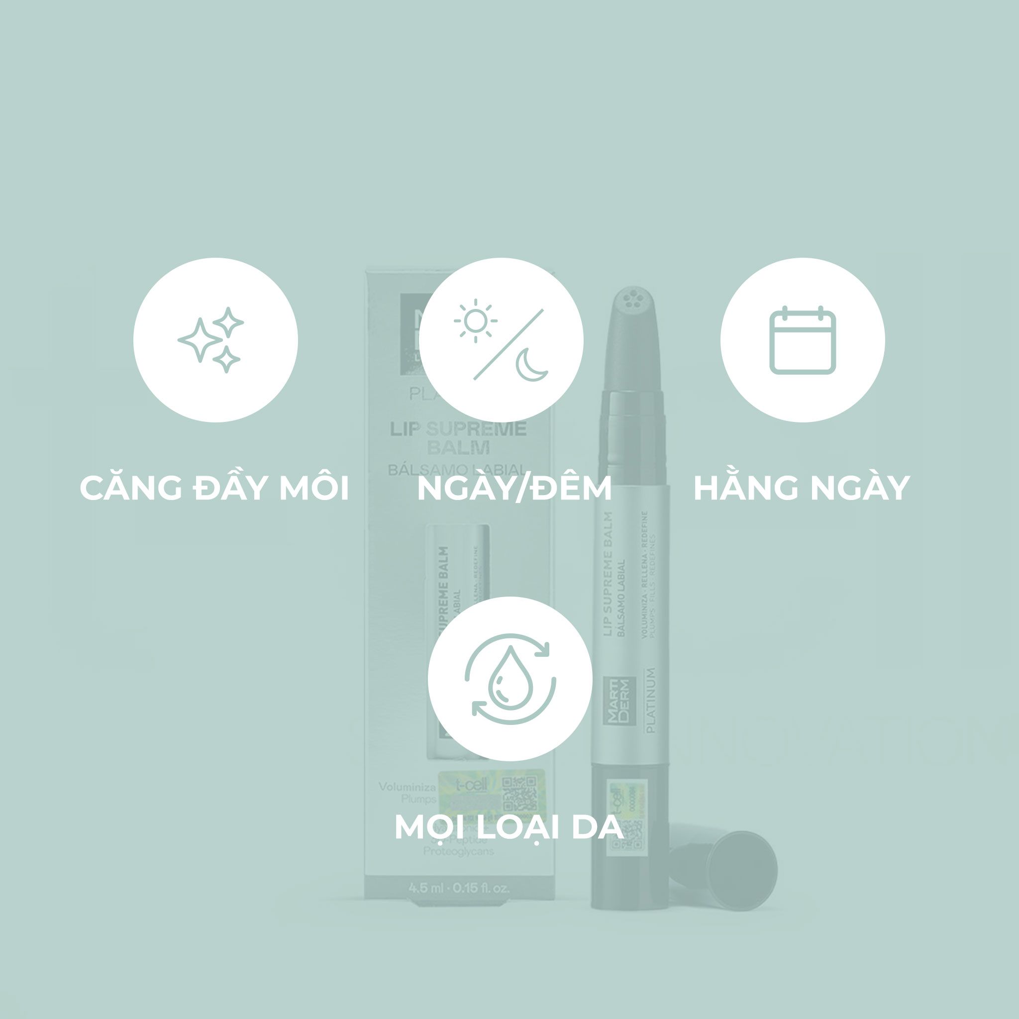 Son Dưỡng Làm Mềm, Căng Mọng Môi - MartiDerm Platinum Lip Supreme Balm