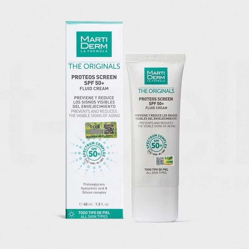 Kem Chống Nắng Phổ Rộng Toàn Diện Ngừa Lão Hóa, Phòng Chống Nám Quay Lại - MartiDerm The Originals Proteos Screen SPF50+ Fluid Cream