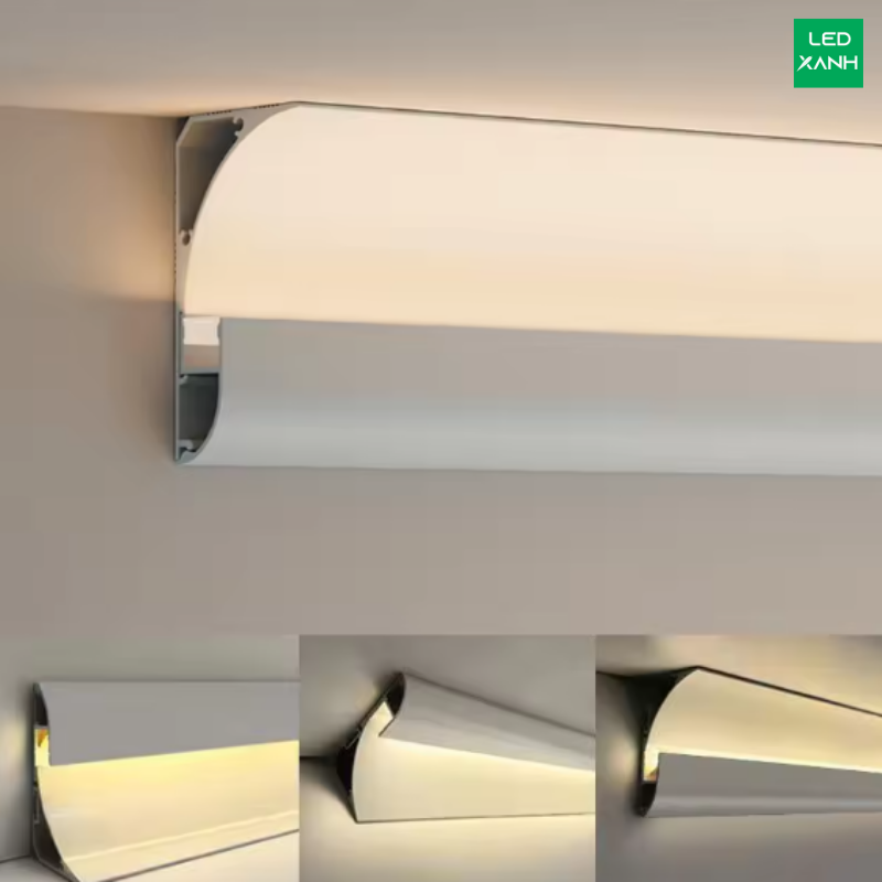 Thanh nhôm phào góc trần, chân tường đèn LED