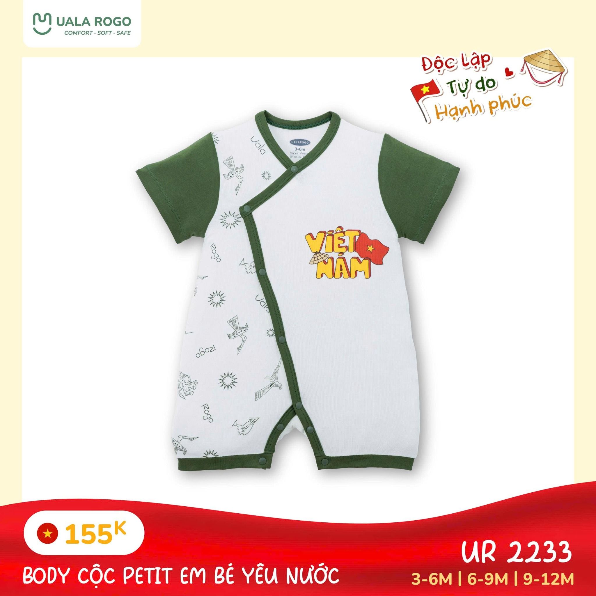 Body Cộc Petit Em Bé Yêu Nước UR 2233