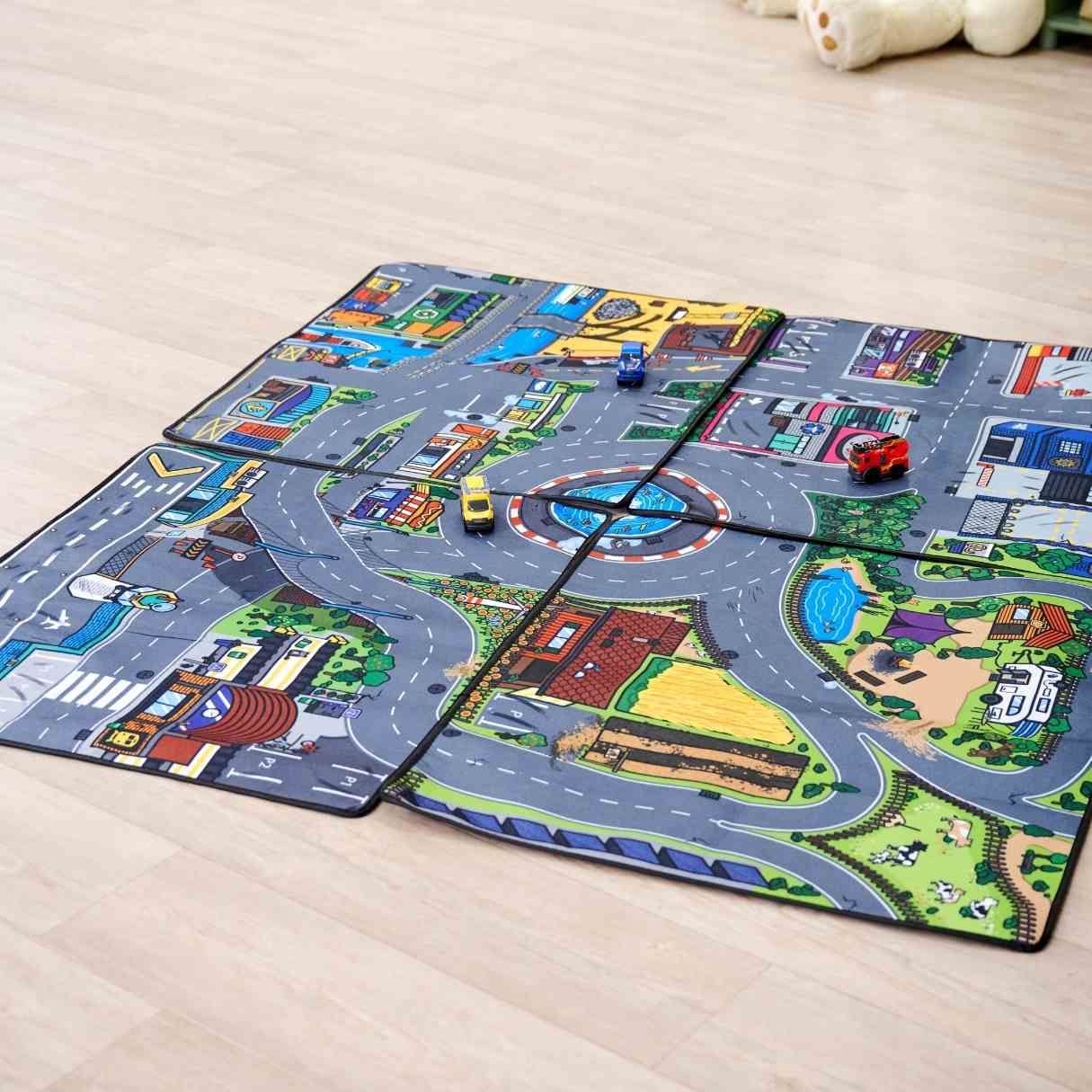 Bộ Đồ Chơi Xe Thảm Sàn Thành Phố DICKIE TOYS Micro World Playmat 203746018 - Simba Toys Vietnam