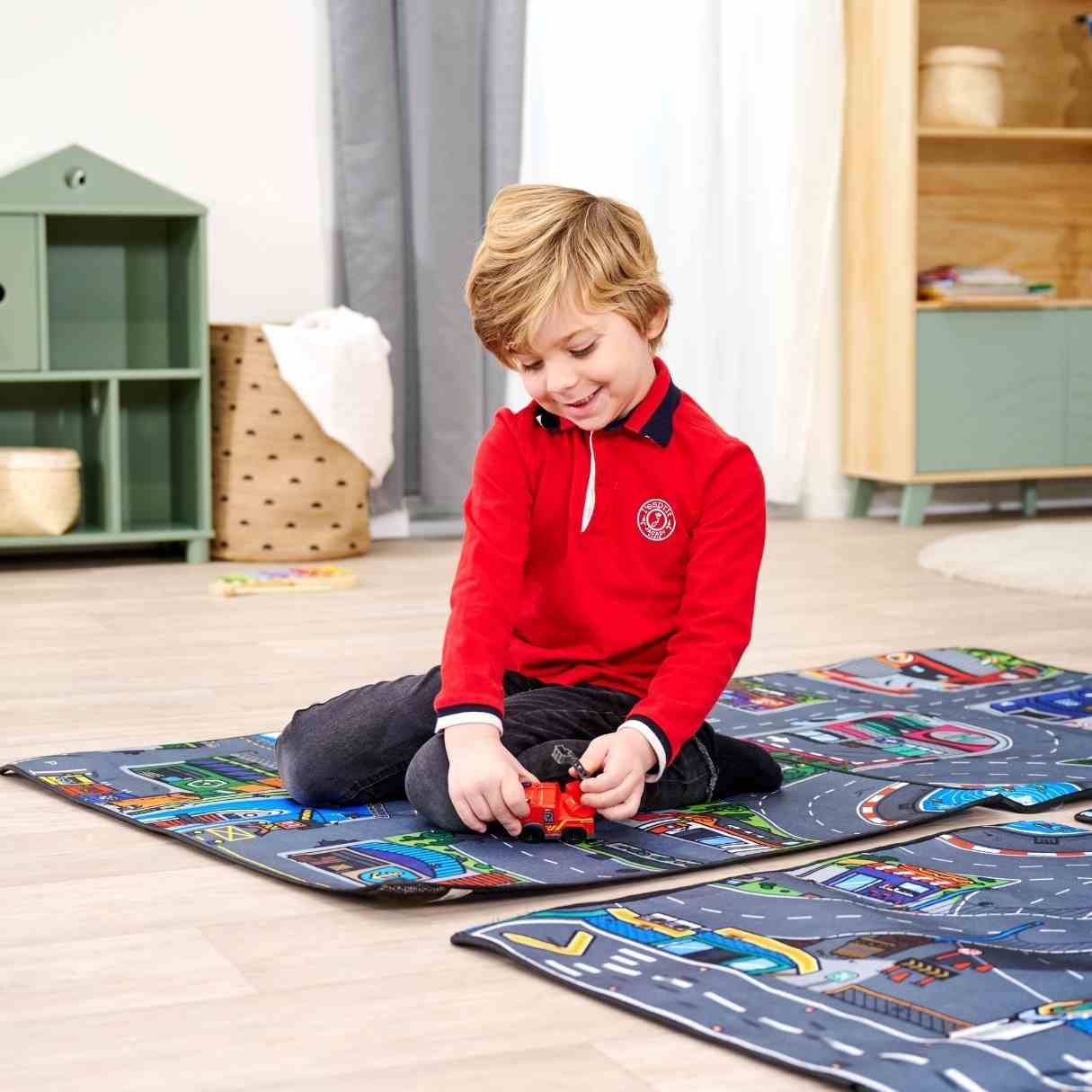 Bộ Đồ Chơi Xe Thảm Sàn Thành Phố DICKIE TOYS Micro World Playmat 203746018 - Simba Toys Vietnam