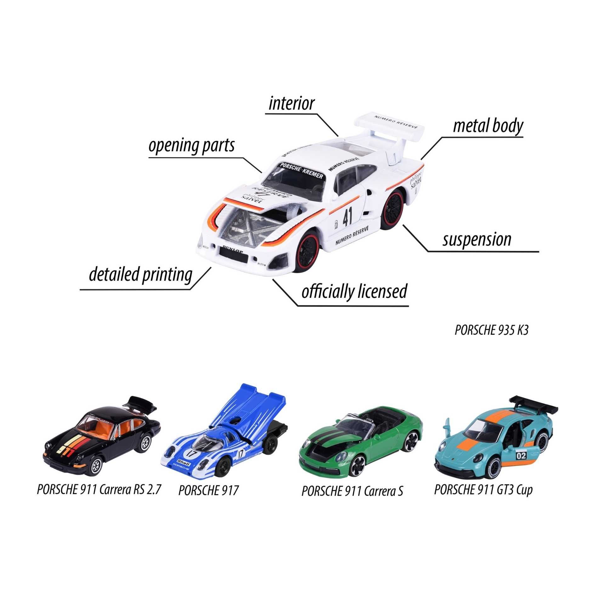 Bộ 5 Đồ Chơi Xe Mô Hình MAJORETTE Porsche 5 Pieces Giftpack 8502105002 1:64 Diecast - Simba Toys Vietnam