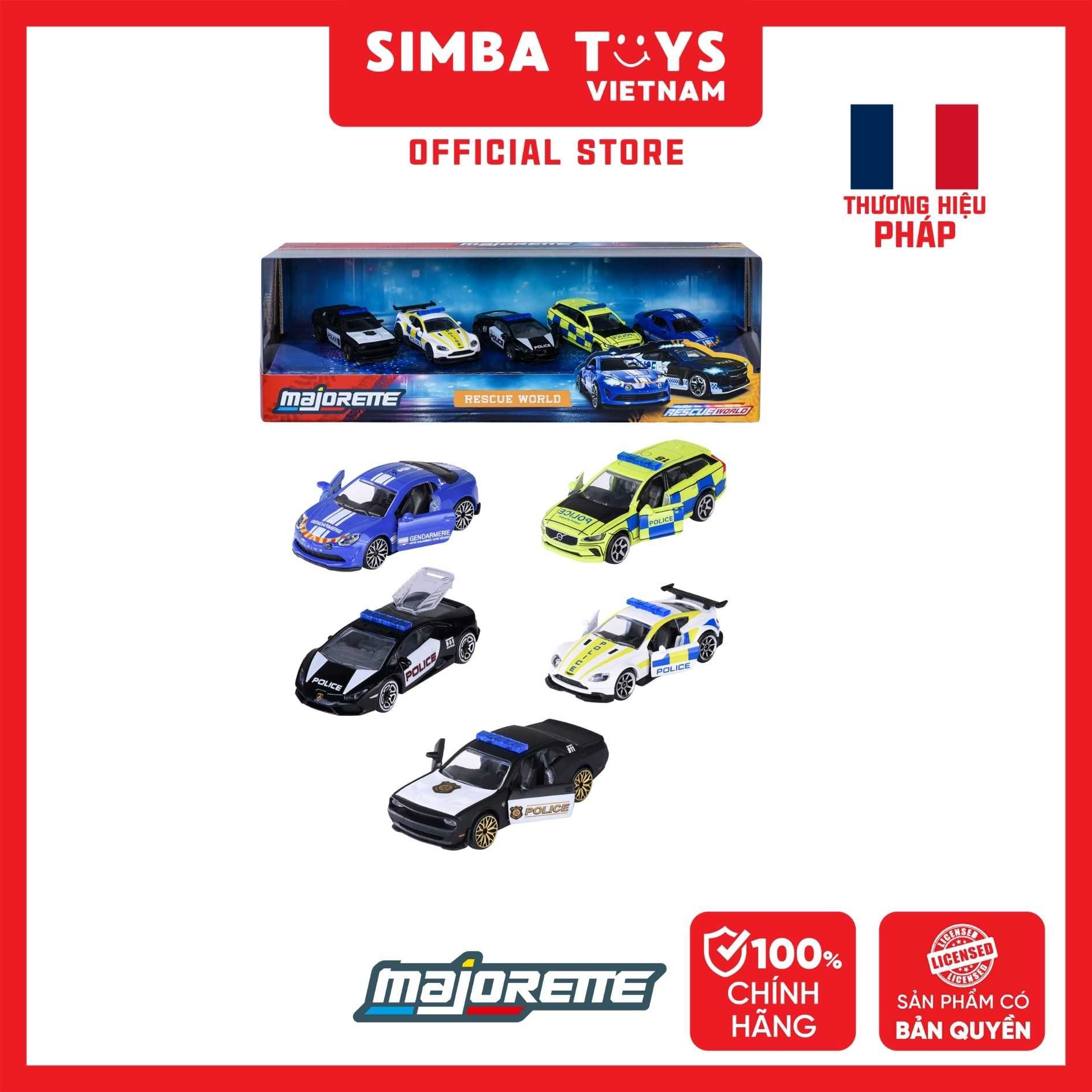 Bộ 5 Đồ Chơi Xe Mô Hình MAJORETTE Rescue World 5 Pieces Giftpack 8503105001 1:64 Diecast Model Car - Simba Toys Vietnam