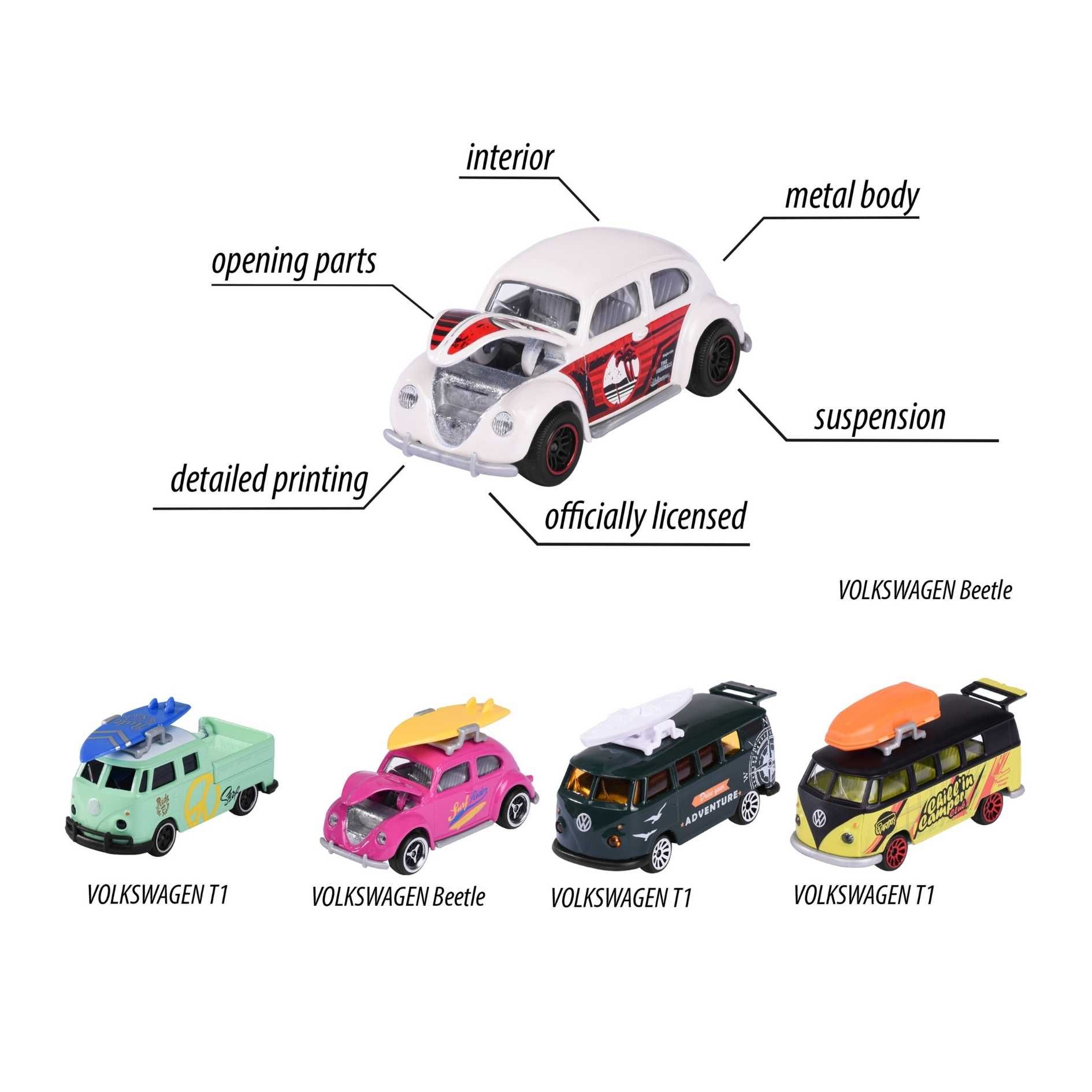 Đồ Chơi Xe Mô Hình MAJORETTE Volkswagen 5 Pieces Giftpack 8504105003 1:64 Diecast - Simba Toys Vietnam