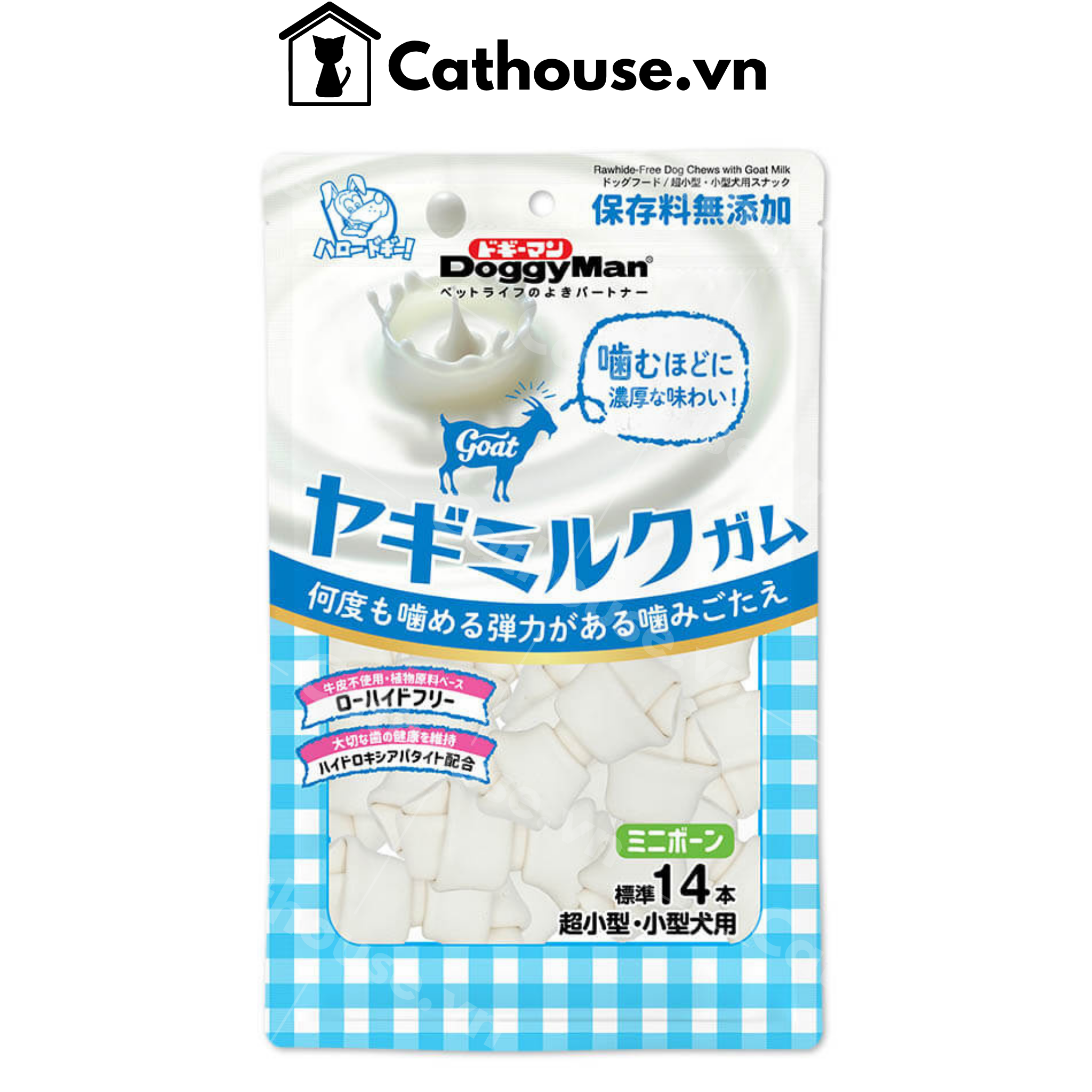 Snack DoggyMan Xương Nơ Sữa Dê Size Mini 14 Cây - 82272