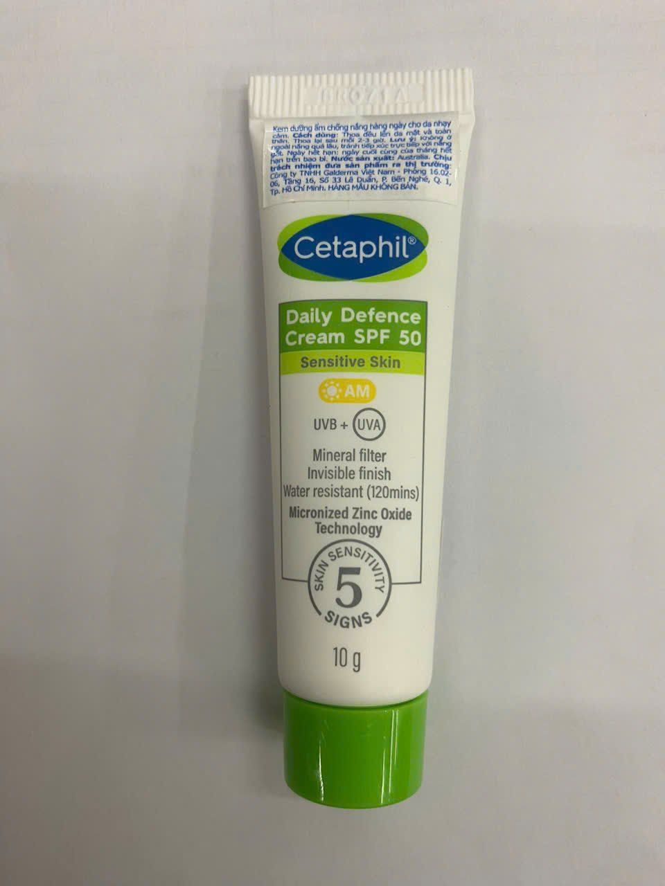 Kem dưỡng ẩm chống nắng CETAPHIL DAILY DEFENCE CREAM SPF 50_10g - KM