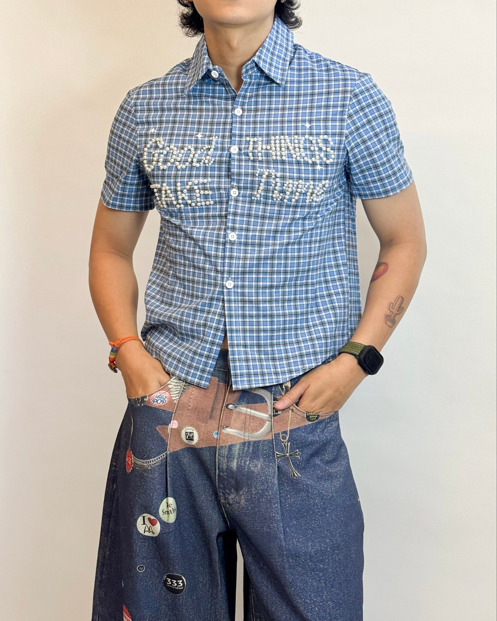 SHIRT 913 BLUE BOXY