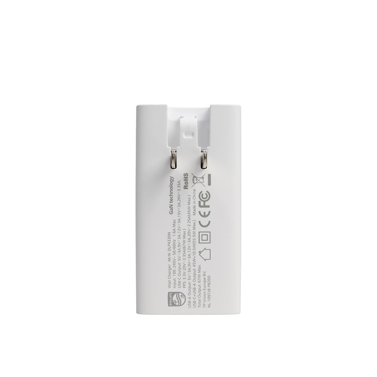 Củ sạc nhanh Philips DLP4330N / DLP4325N PD67W - Nhỏ, gọn, đút vừa túi áo, hỗ trợ sạc cho Laptop/Macbook