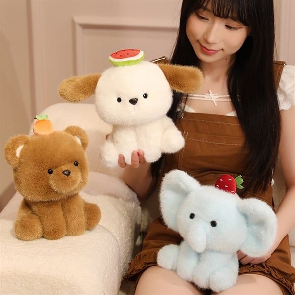 Thú bông đội trái cây 20cm