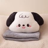 Gối kèm chăn cún trắng đen 45cm