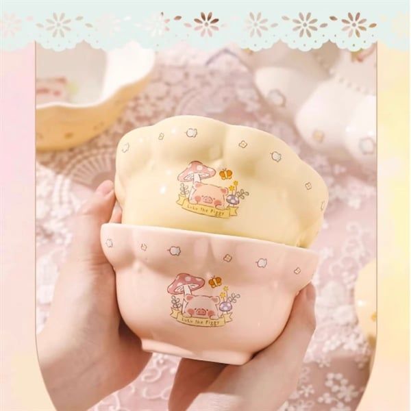 Set bát đĩa heo Lulu bông hoa