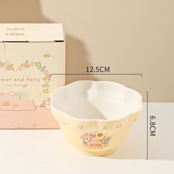 Set bát đĩa heo Lulu bông hoa