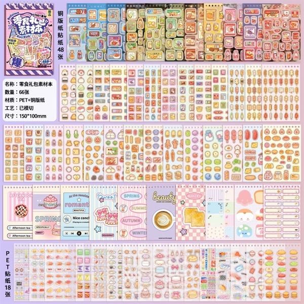 Sổ Sticker lò xo 66 trang đồ ăn Telado