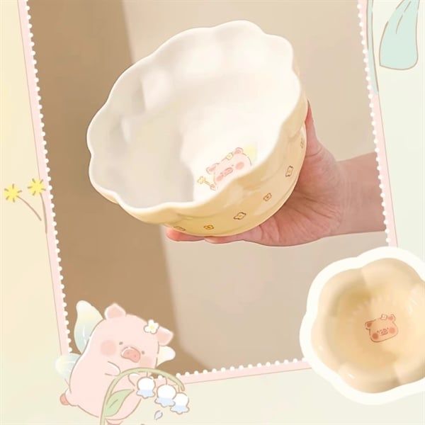 Set bát đĩa heo Lulu bông hoa