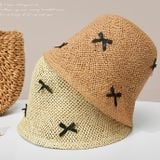 Mũ bucket cói nơ đen