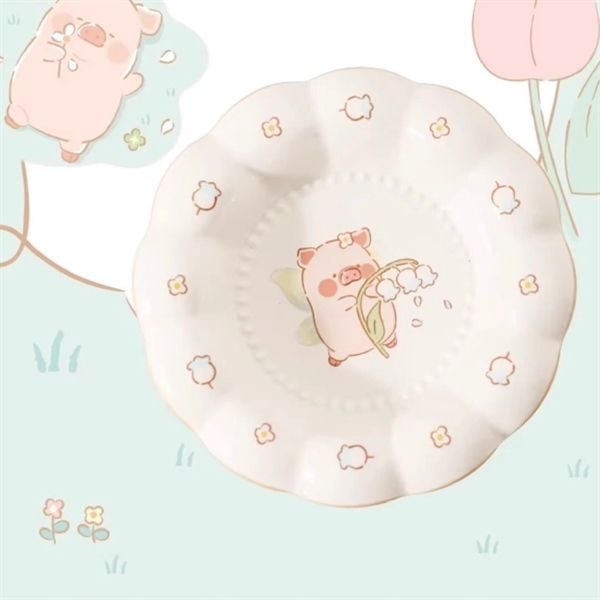 Set bát đĩa heo Lulu bông hoa