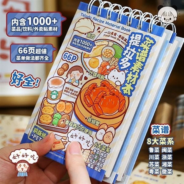Sổ lò xo Sticker đồ ăn 66 tờ Telado