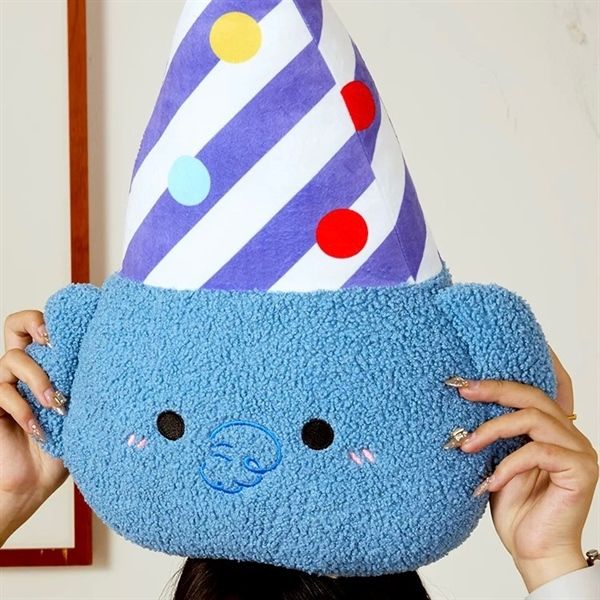 Voi bông dẹt mũ kẻ 45cm