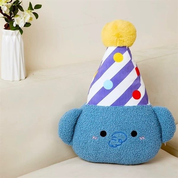 Voi bông dẹt mũ kẻ 45cm