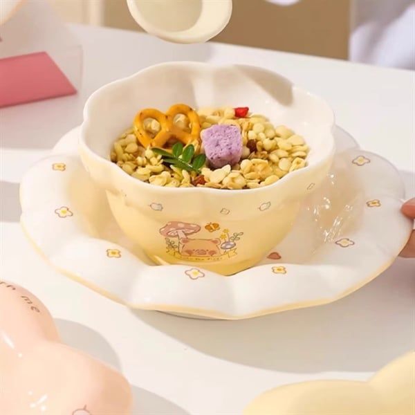 Set bát đĩa heo Lulu bông hoa