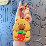 Ví móc khoá Capybara ôm đồ ăn