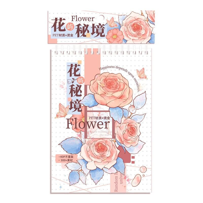 Sổ lò xo Sticker hoa 40 tờ Telado