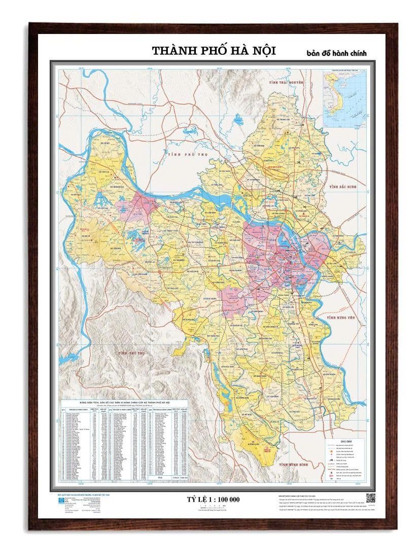 Bản đồ TP Hà Nội mới 126 xã phường