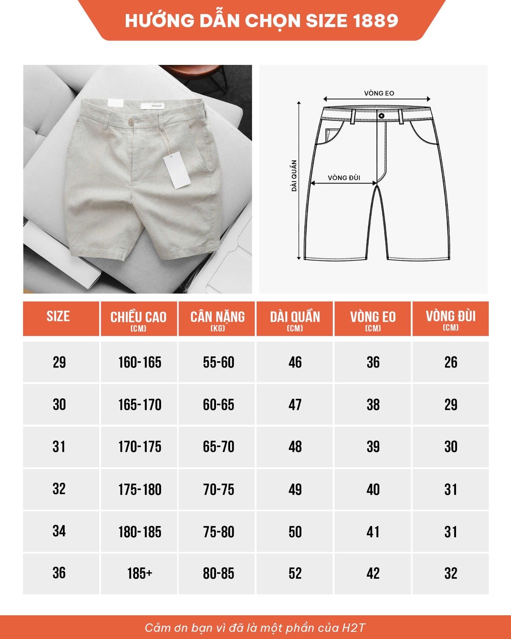 Quần Short Đũi tự nhiên 1889