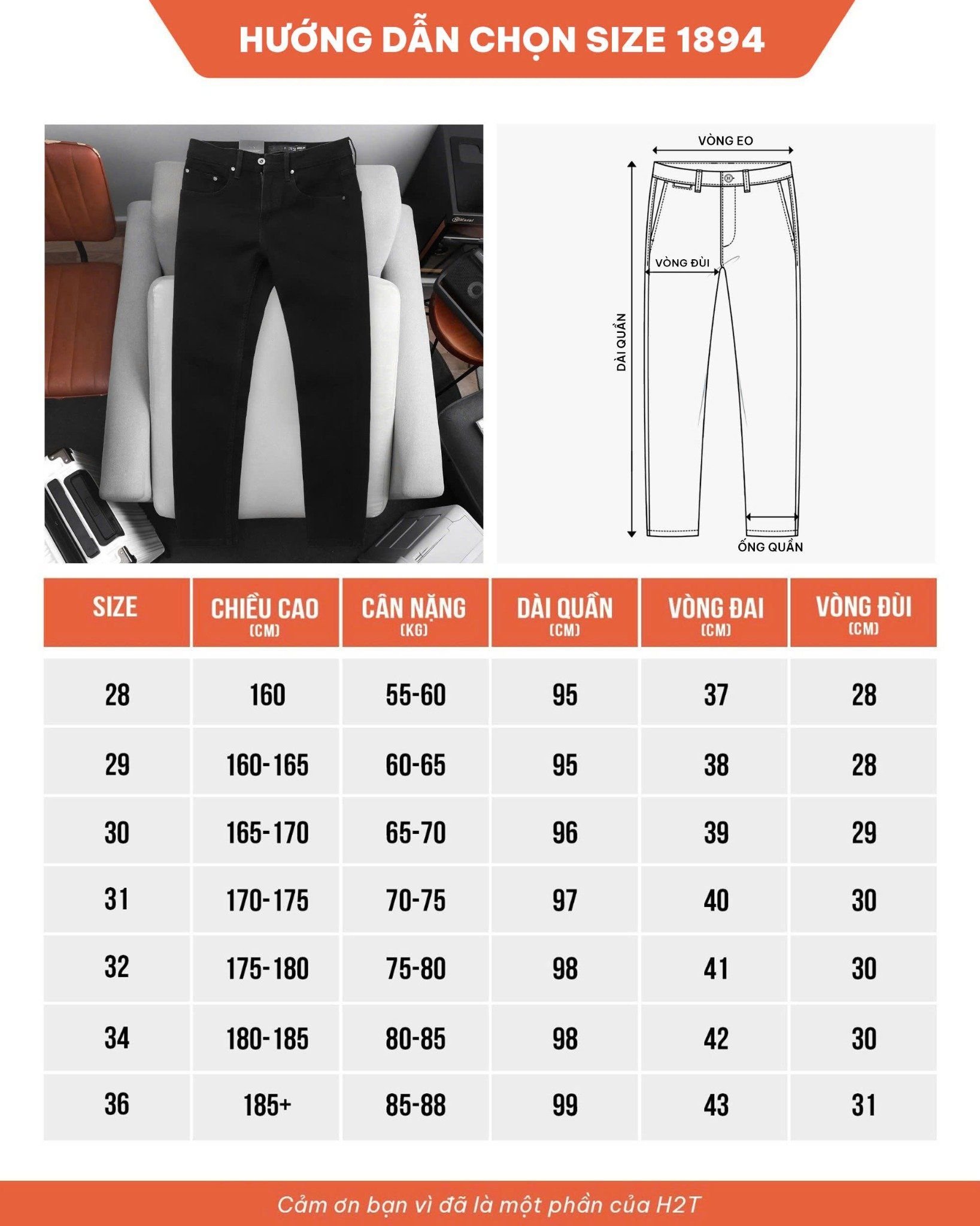 Quần Jeans Đen Basic 1894