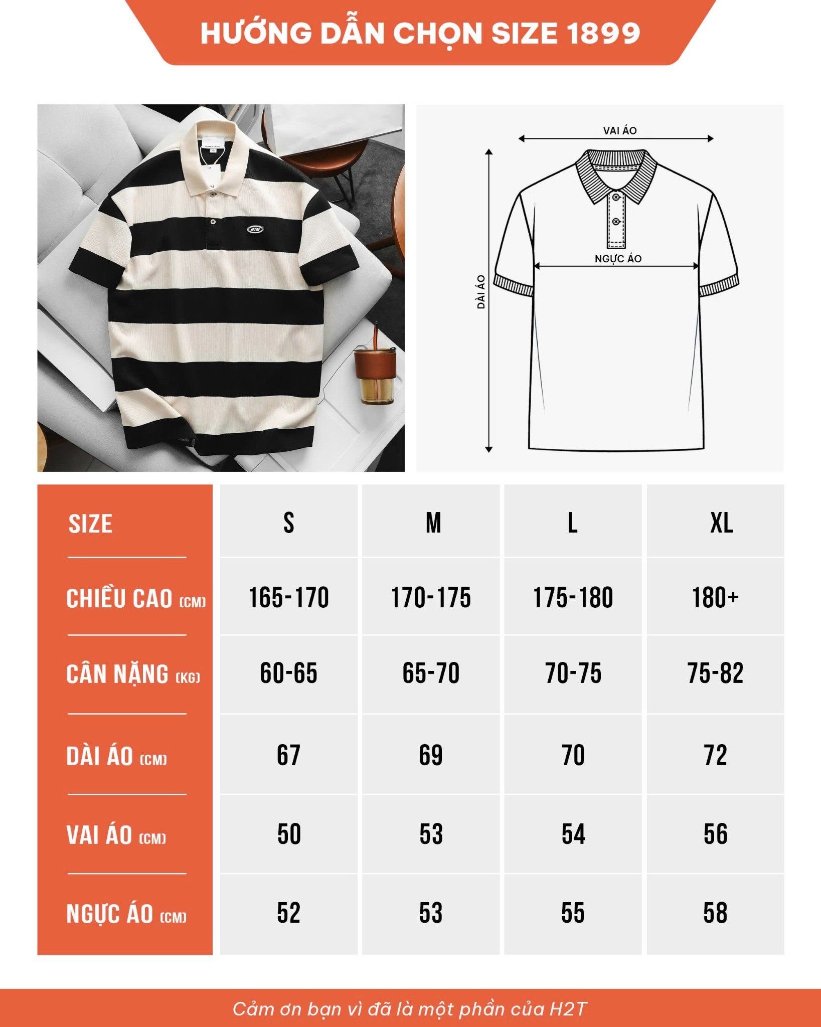 Áo POLO Sọc Ngang Basic 1899