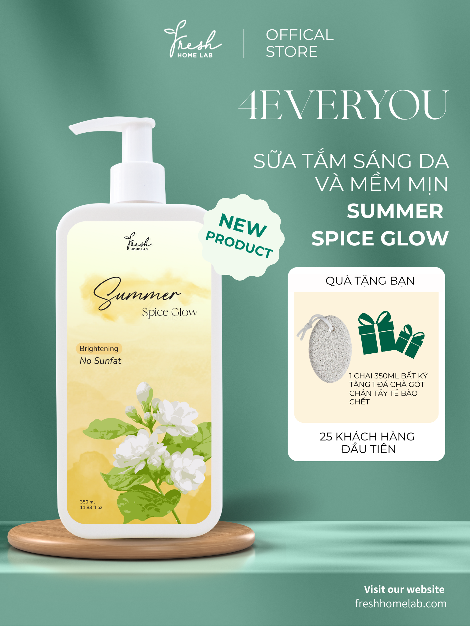 Sữa tắm thiên nhiên 4ever You Fresh Home Lab KHÔNG SULFAT