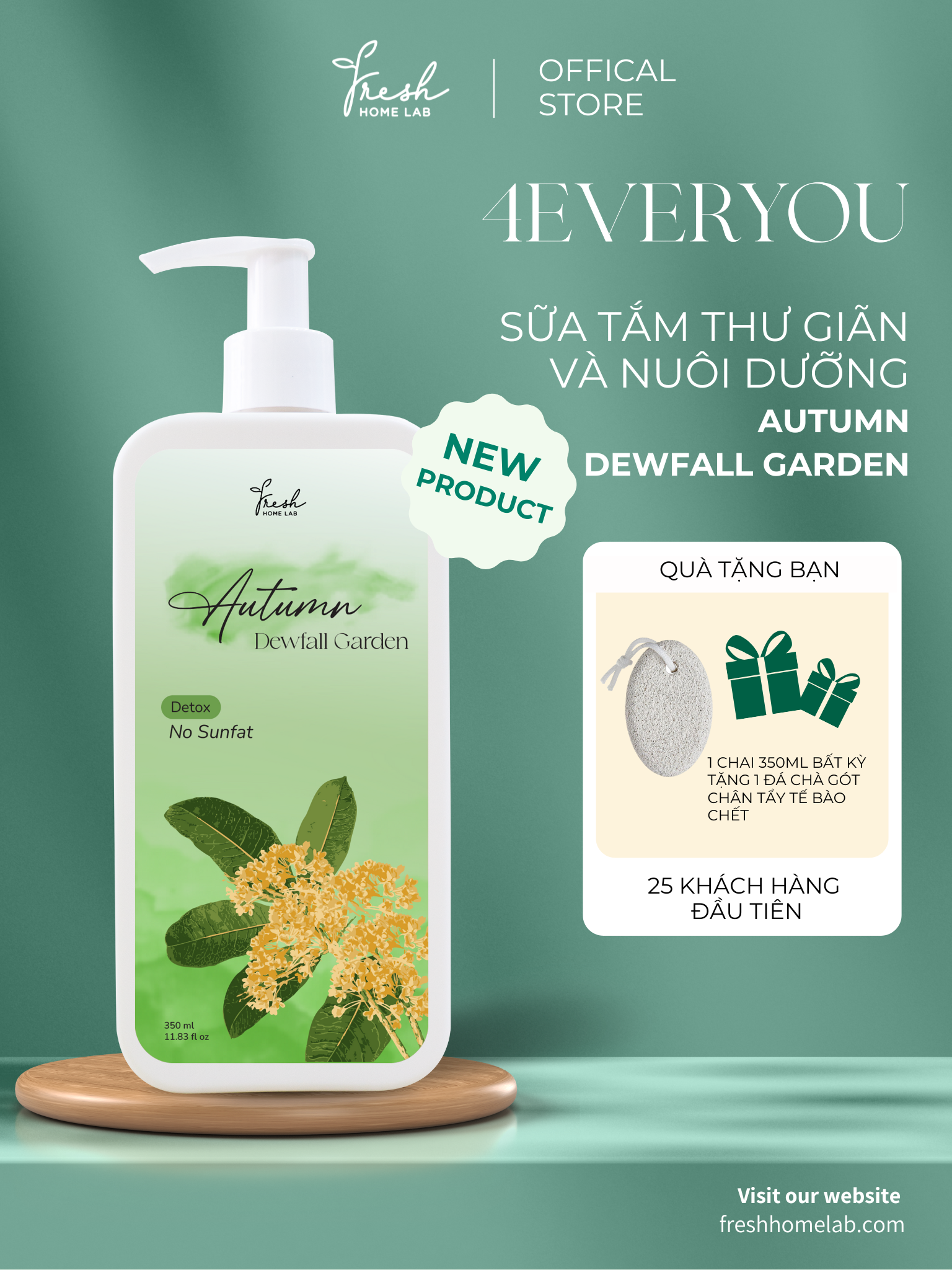 Sữa tắm thiên nhiên 4ever You Fresh Home Lab KHÔNG SULFAT