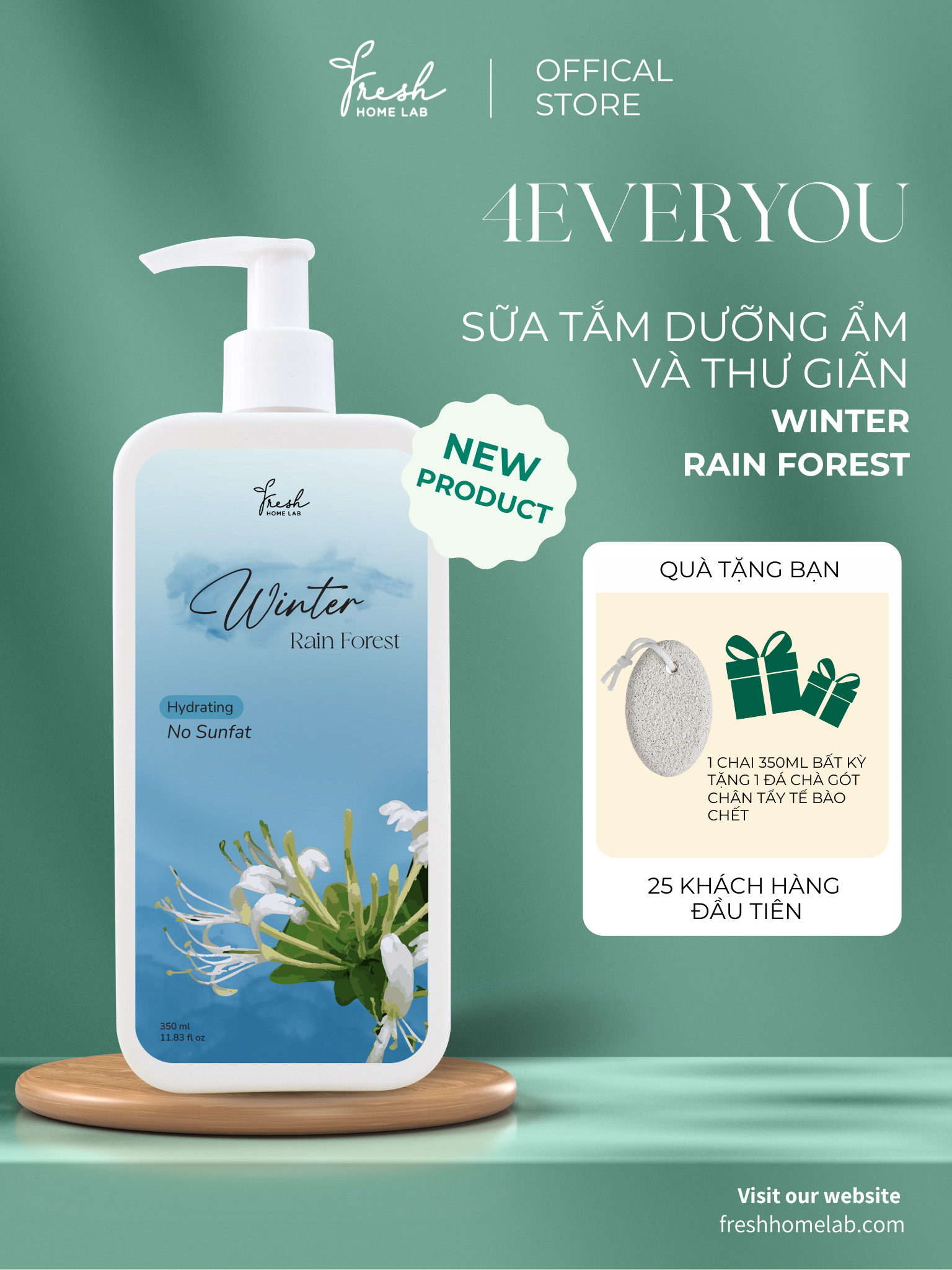 Sữa tắm thiên nhiên 4ever You Fresh Home Lab KHÔNG SULFAT