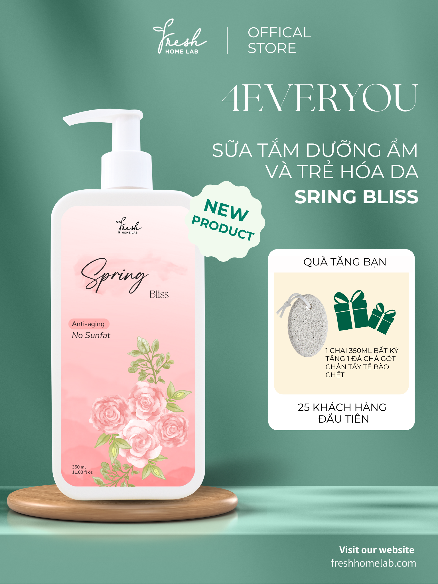 Sữa tắm thiên nhiên 4ever You Fresh Home Lab KHÔNG SULFAT