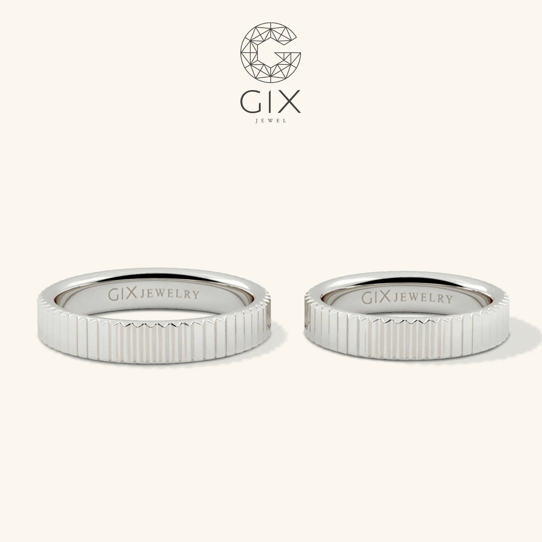 Nhẫn Cưới Vàng 18K Vát Cạnh - Metrica | GCR25050003