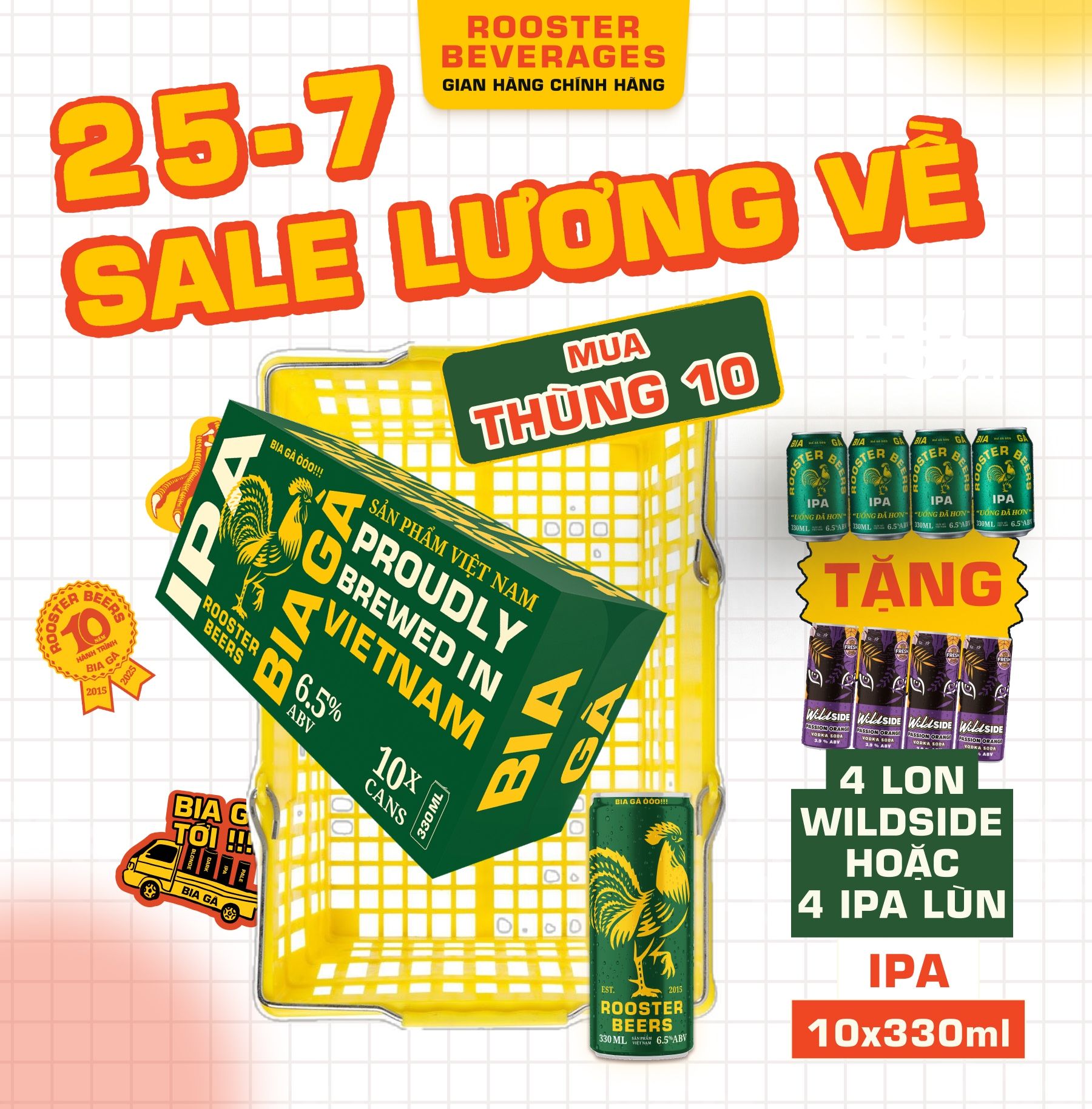 Rooster Beers IPA - Thùng 10 Lon Cao Sleek Can (330ml)