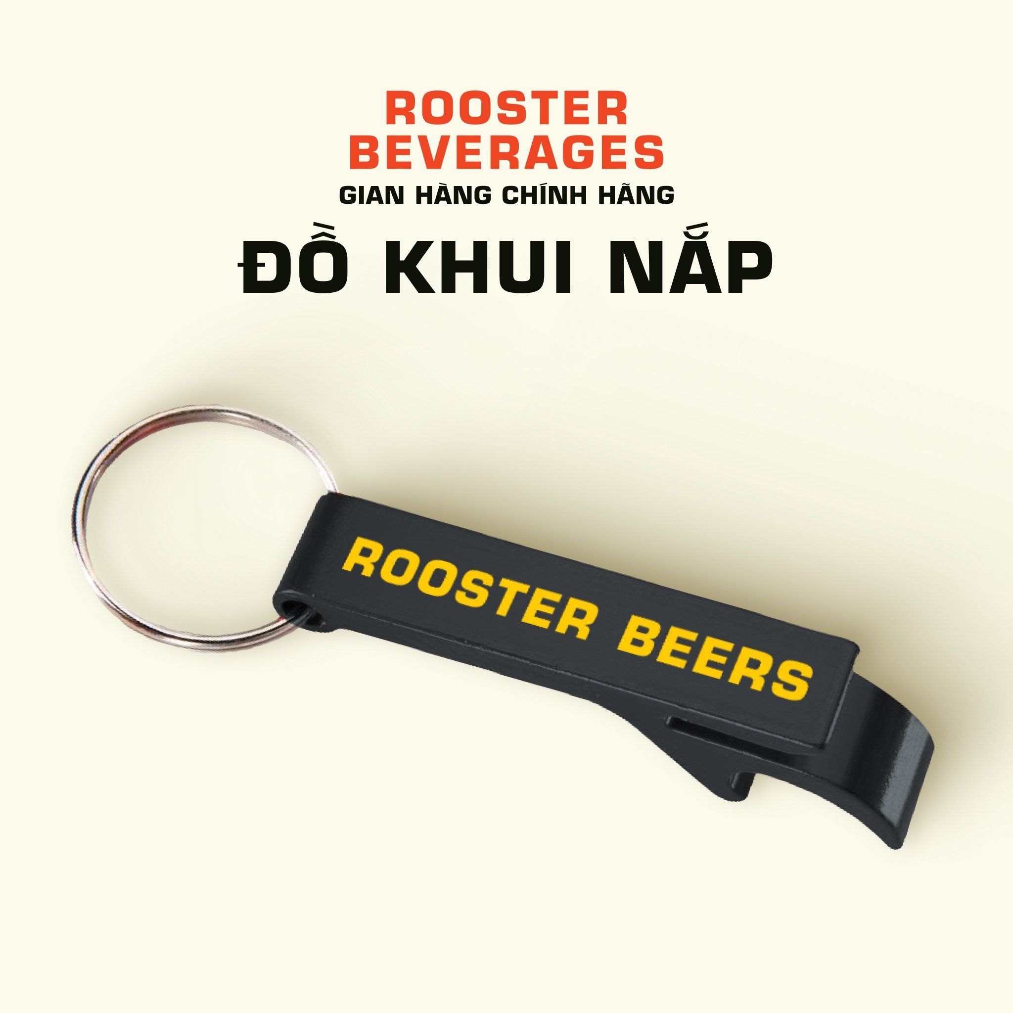 Đồ khui nắp Rooster Beers kèm móc khoá