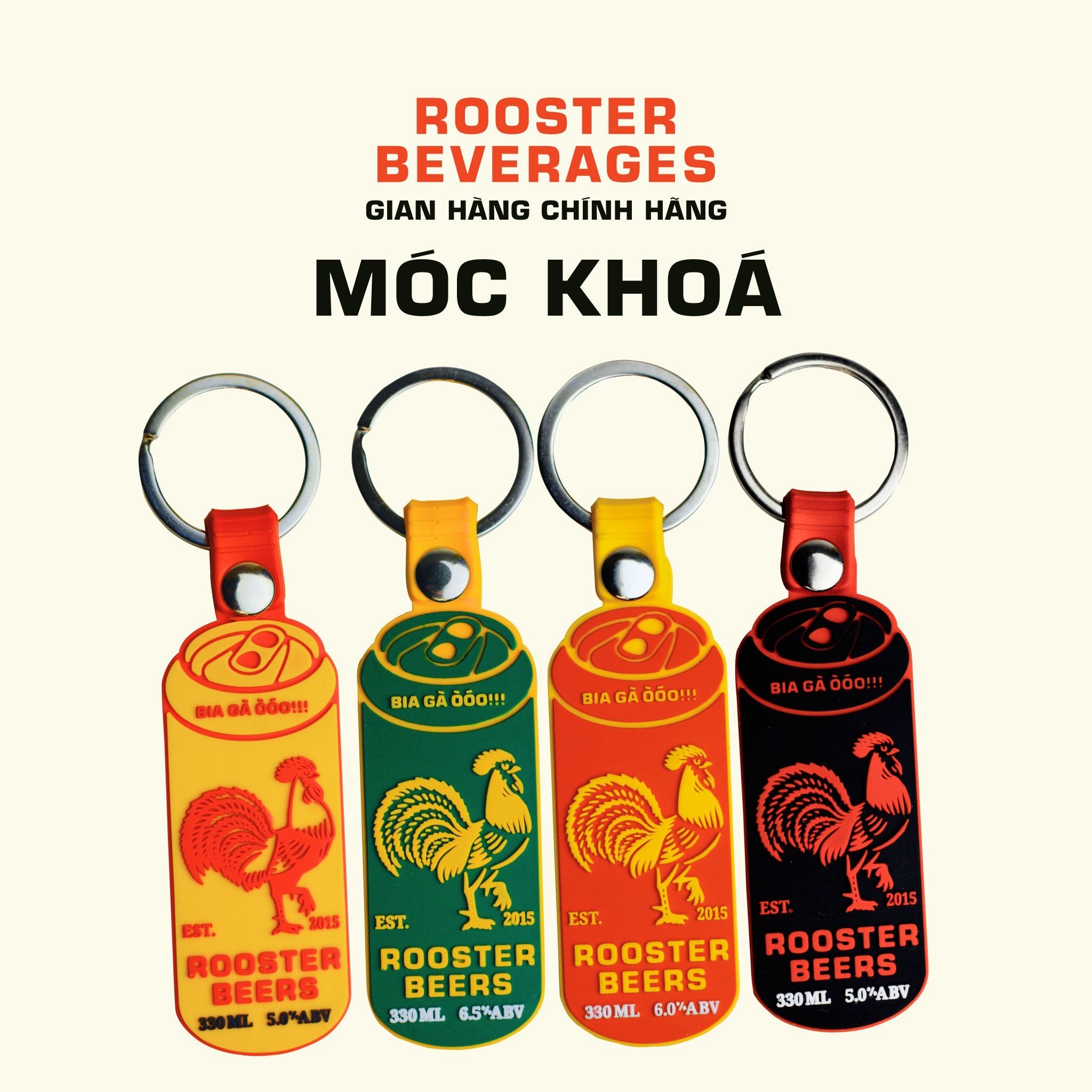 Móc khoá Rooster Beers hình lon bia
